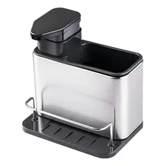 GENERICO - Dispensador De Jabón 3 En 1 Soporte Para Esponja Color Gris