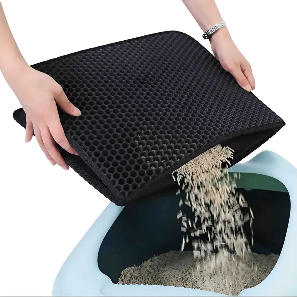 GENERICO - Alfombra Sanitaria Para Gatos Recolector De Arena Arenero Xl
