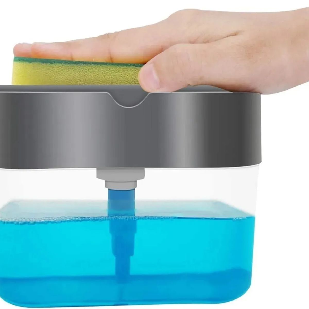 GENERICO - Dispensador Lavaloza Lavaplatos Jabón Con Esponja Jabon Xl Gris