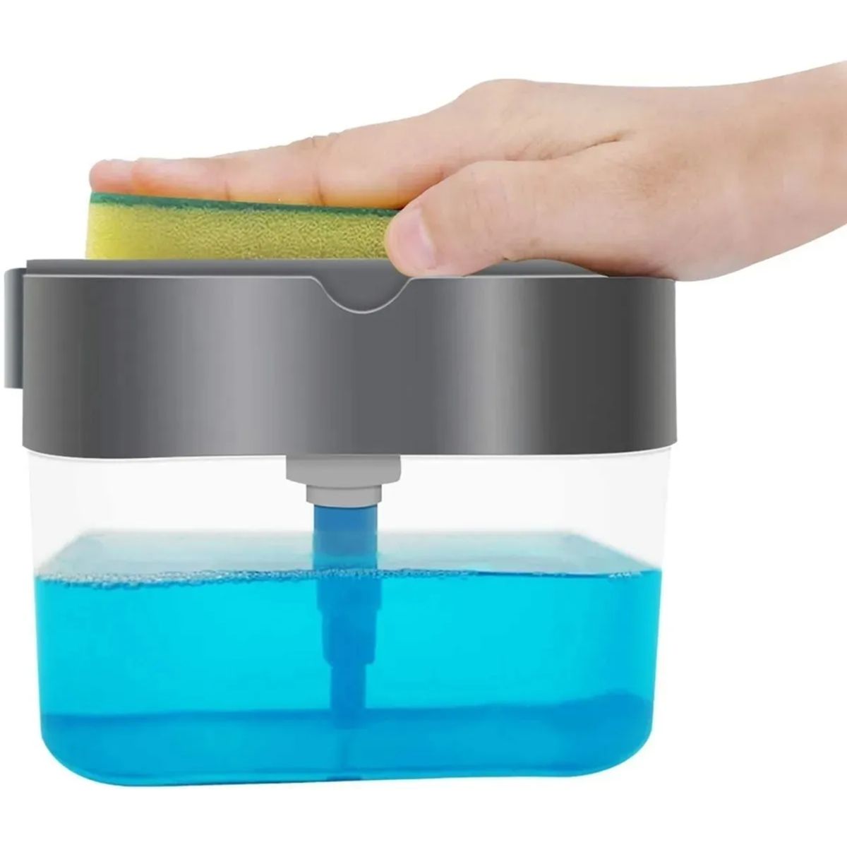 GENERICO - Dispensador Lavaloza Lavaplatos Jabón Con Esponja Jabon Xl Gris