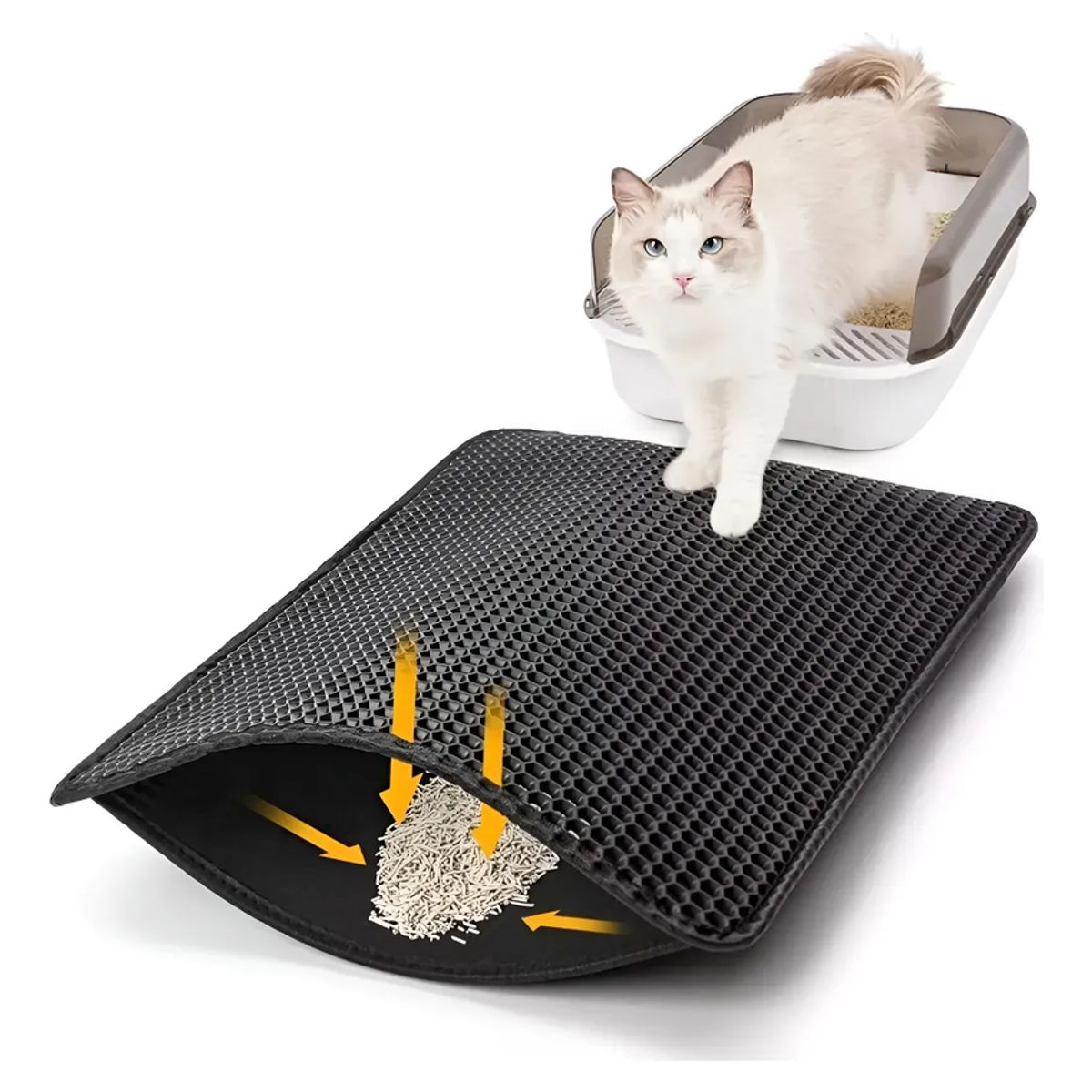 GENERICO - Atrapa Arenas Alfombra Para Gatos - Para Salida Del Arenero Negro