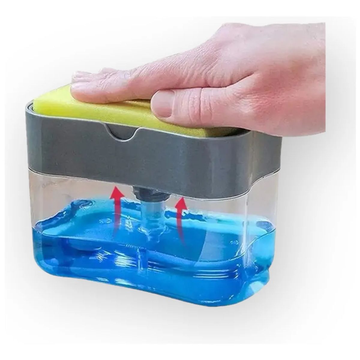 GENERICO - Pack X3 Dispensador De Lavalozas Manual + Esponja Cocina Plomo