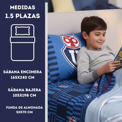 Imagen 2 del producto Juego Sábanas U de Chile Microfibra 1.5 Plazas + Funda Almohada