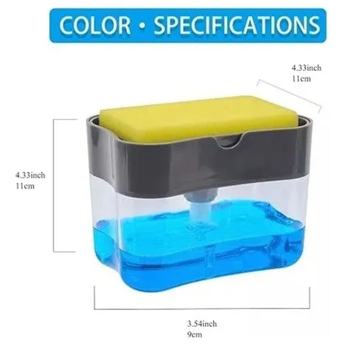 GENERICO - Dispensador De Jabón Para Lavar Platos Tipo Push Automática Blanco