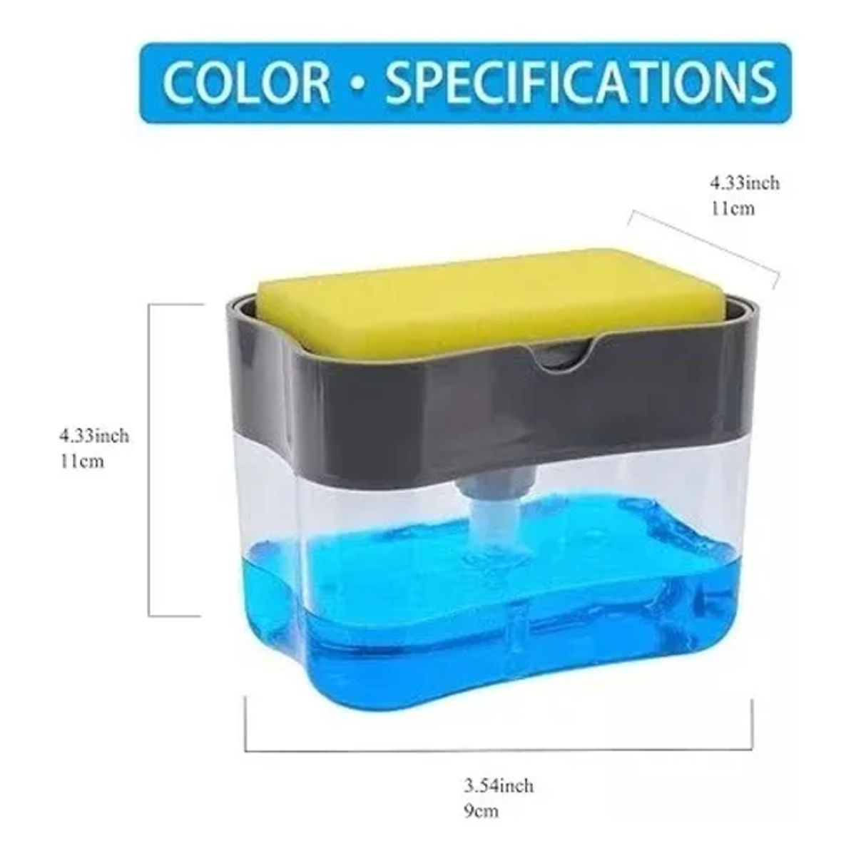 GENERICO - Dispensador De Jabón Para Lavar Platos Tipo Push Automática Blanco