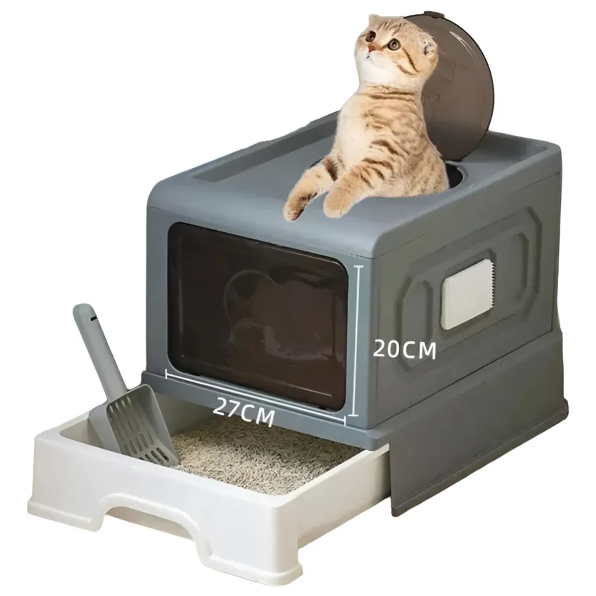 GENERICO - Arenero Extraible Bandeja Sanitaria Para Gatos Xl Baño Lindo Azul Menta