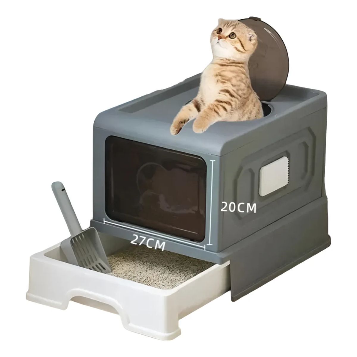 GENERICO - Arenero Extraible Bandeja Sanitaria Para Gatos Xl Baño Lindo Azul Menta