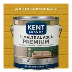 KENT - PINTURA ESMALTE AGUA FACHADAS - SEMIBRILLO - 4L AMARILLO CURRY