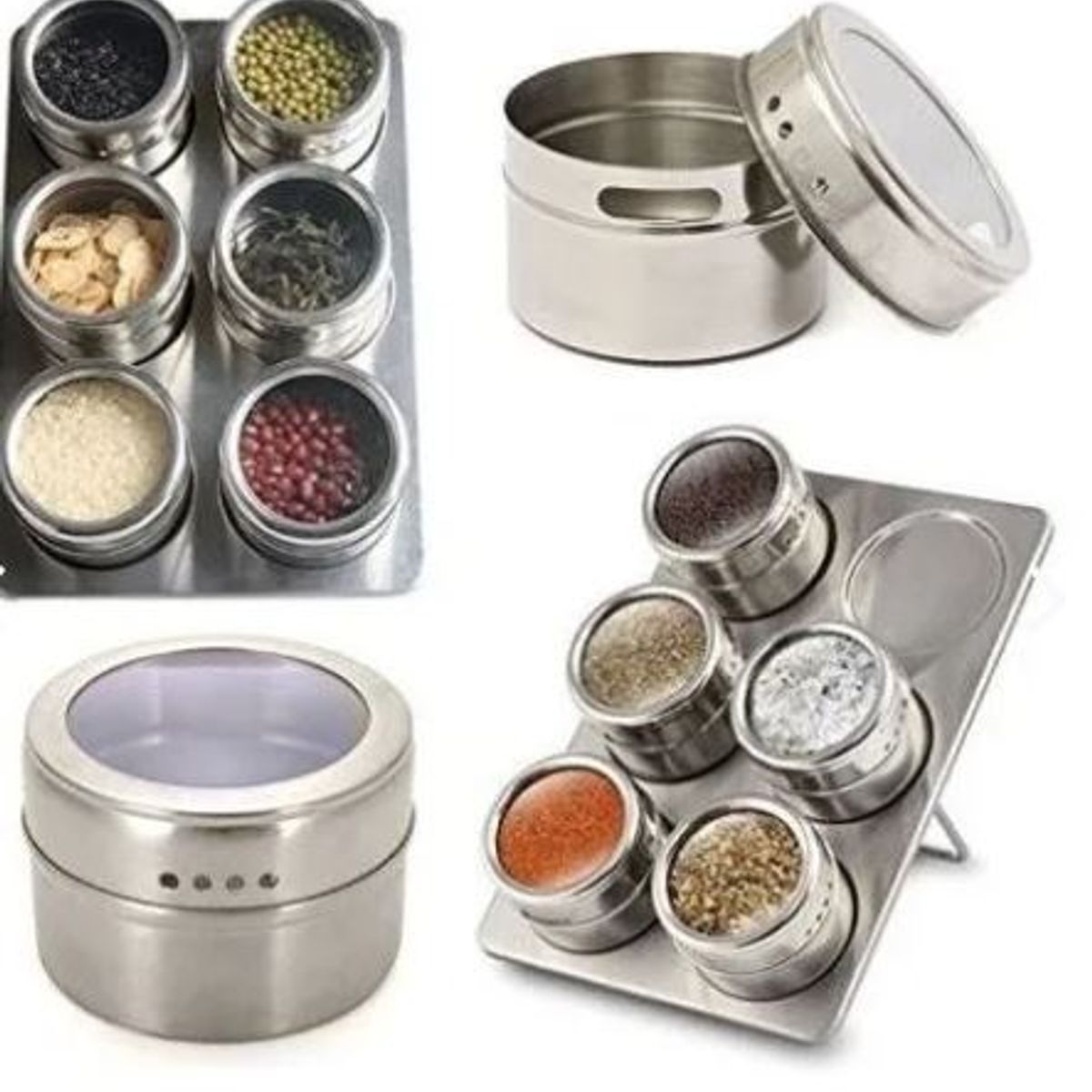 GENERICO - Especiero Magnetico Cuadrado 6 Unidades