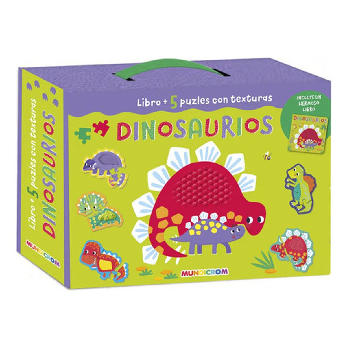 GENERICO - Libro Dinosaurios + 5 Puzles Con Textura - Mundicrom