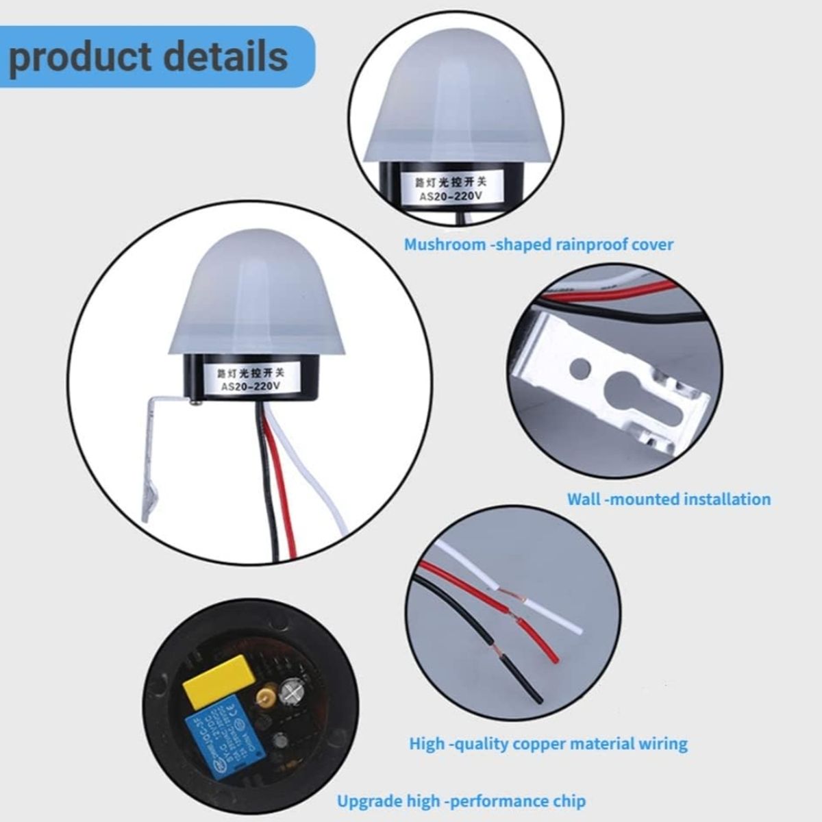 GENERICO - Fotocelda sensor encendido focos lámparas 220V-10A-2 UND