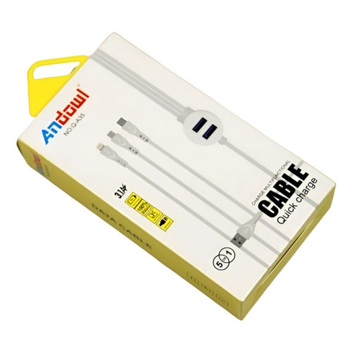GENERICO - Cable Usb 5 En 1 Premium 1 Metro Carga Rapida  Blanco