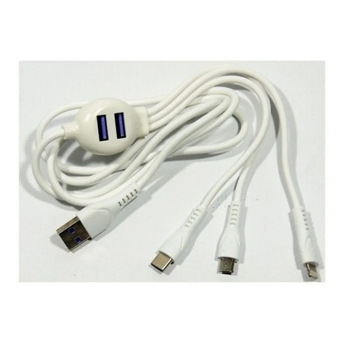 GENERICO - Cable Usb 5 En 1 Premium 1 Metro Carga Rapida  Blanco