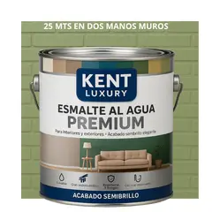 KENT - PINTURA ESMALTE AGUA FACHADAS - SEMIBRILLO - 4L VERDE PÁLIDO