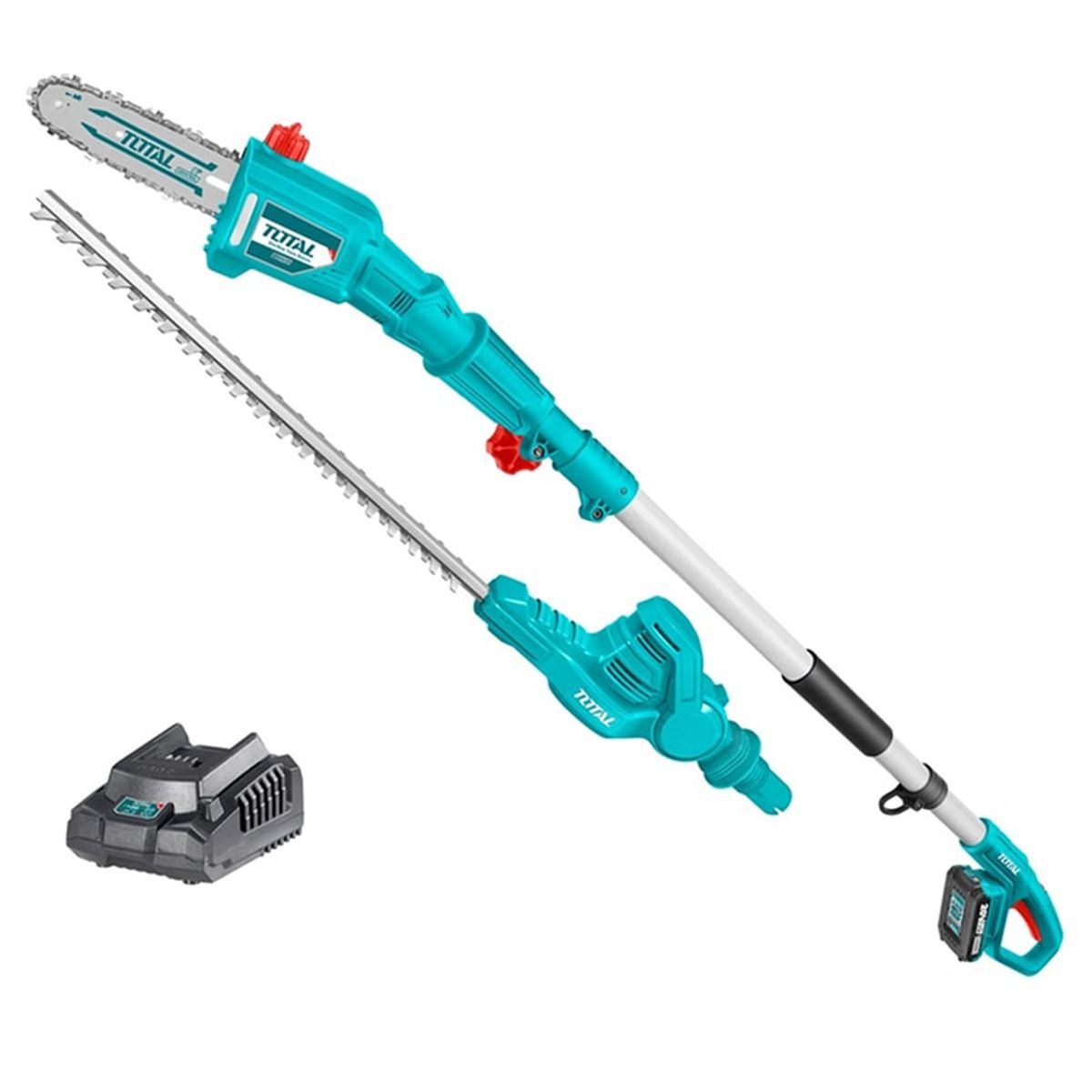 TOTAL - Podador Cortaseto 2 En 1 Altura 20v Bateria + Cargador Total