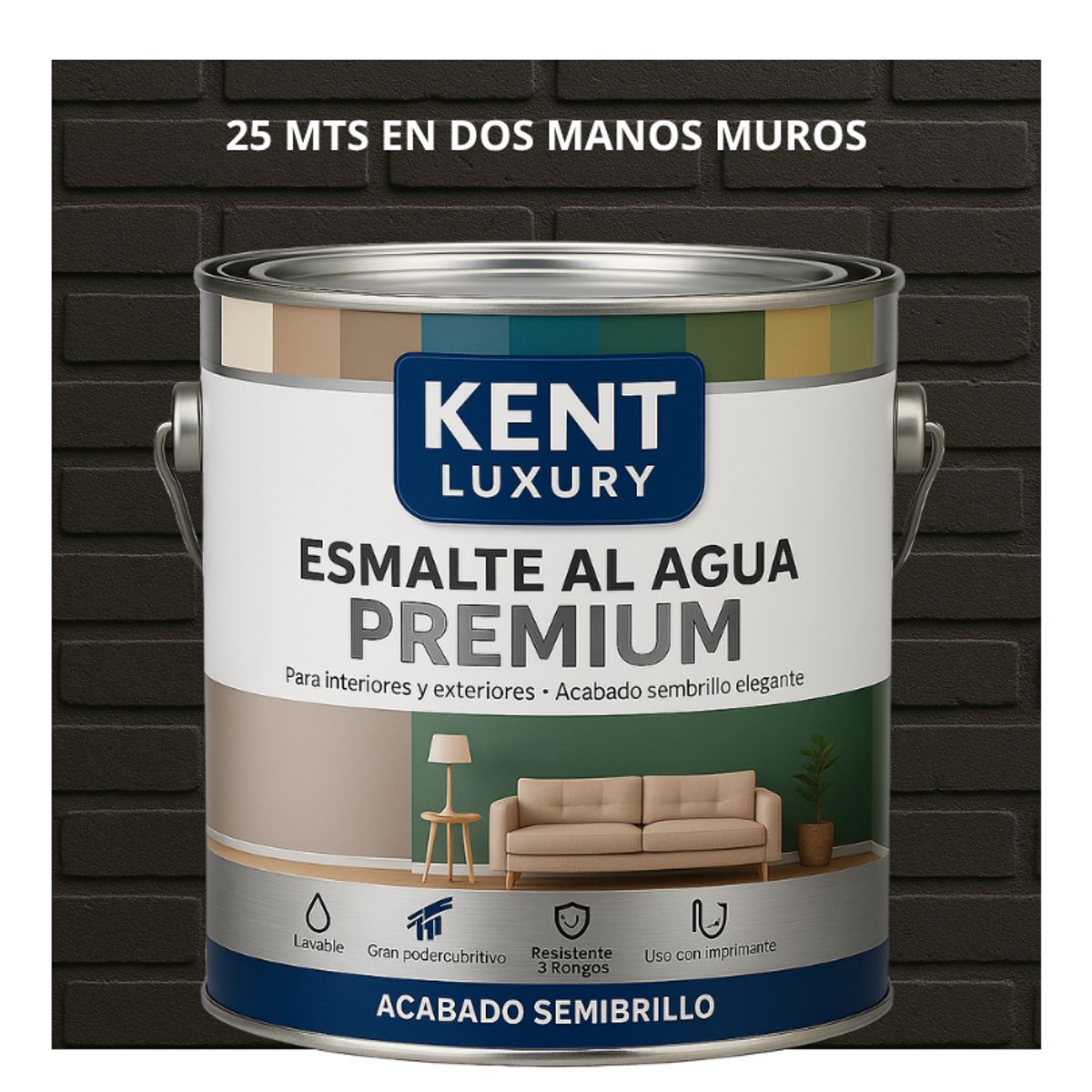 PINTURA ESMALTE AGUA FACHADAS - SEMIBRILLO - 4L MARRÓN GRISÁCEO, marca KENT - Foto Principal