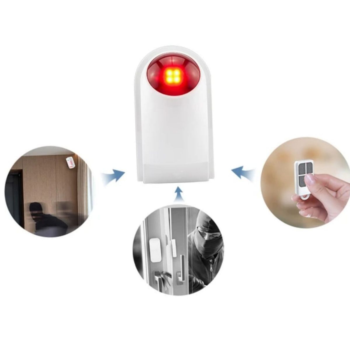 GENERICO - Sirena alarma inalámbrica con control remoto