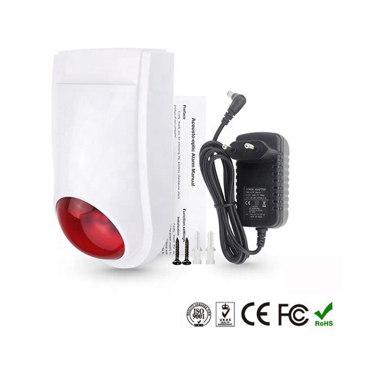 GENERICO - Sirena alarma inalámbrica con control remoto