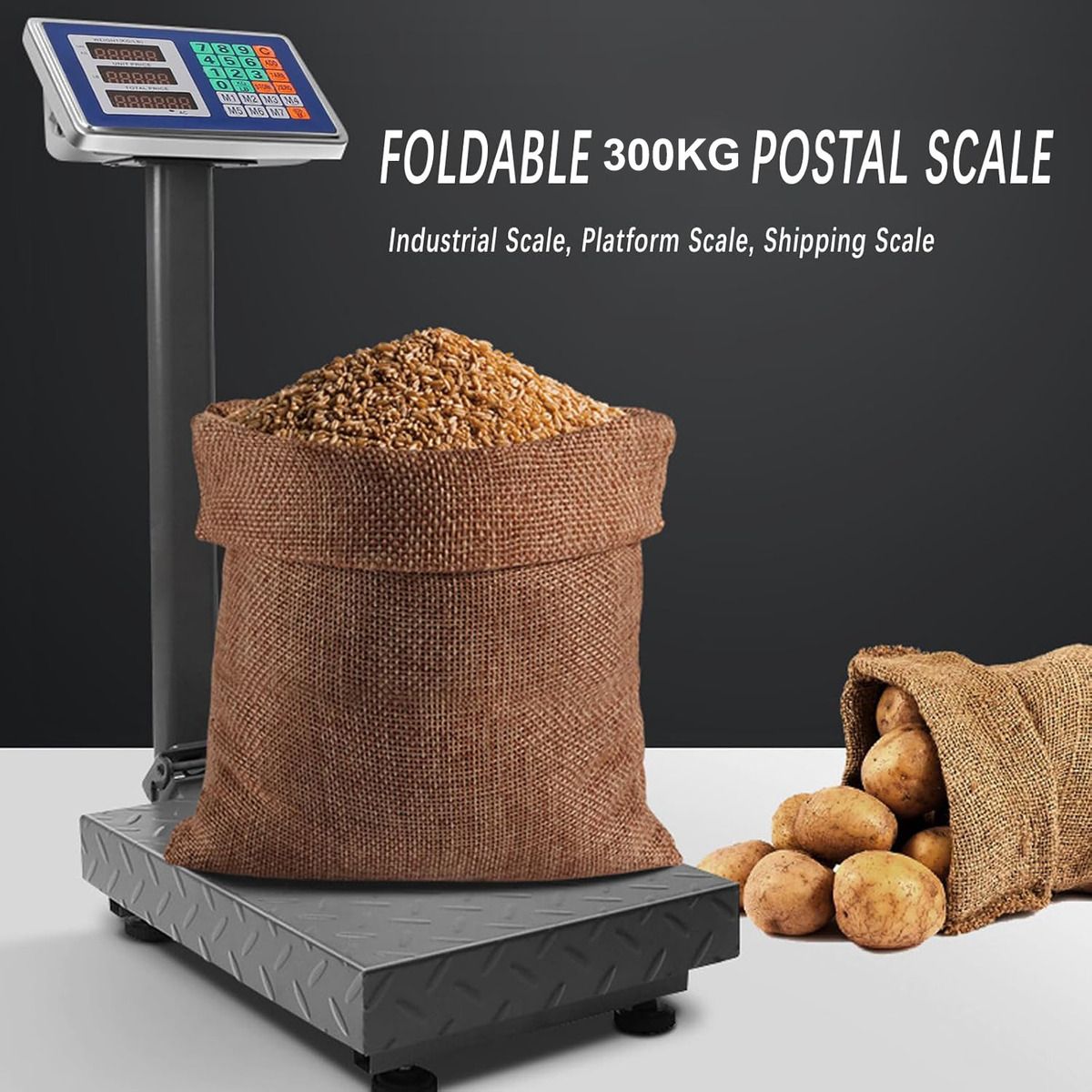 EVERSO - Balanza Digital 300 Kg Pesa 300 Kilos Balanza Industrial