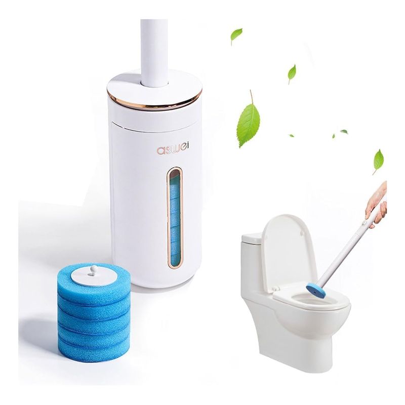 EVERSO - Cepillo Escobilla Sopapo Inodoro Baño + 8 Repuestos