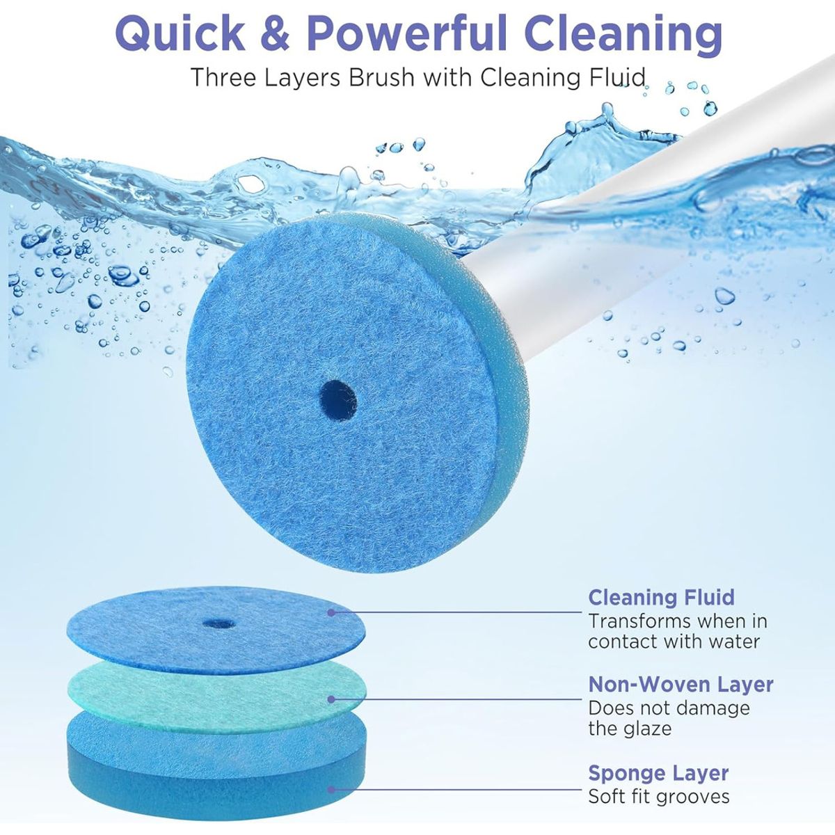 EVERSO - Cepillo Escobilla Sopapo Inodoro Baño + 8 Repuestos