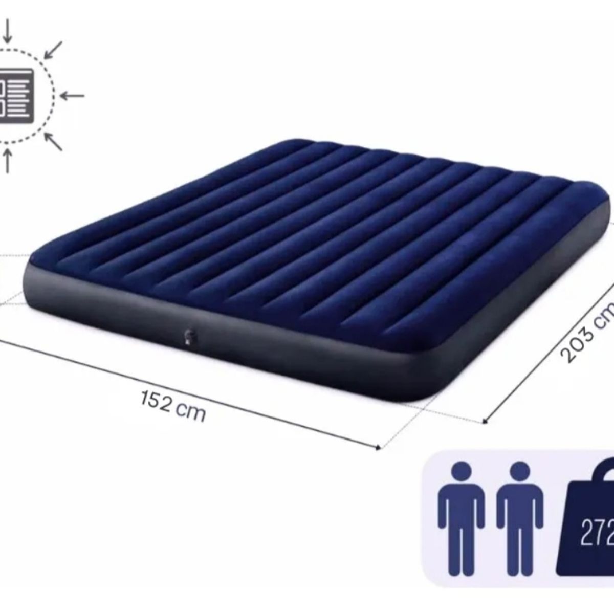 GENERICO - Colchón Inflable Intex Set 2 Plazas Classic Downy