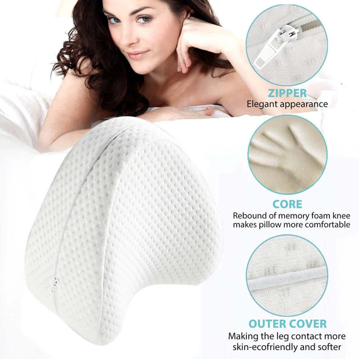 MOVI - ALMOHADA ORTOPEDICA PARA PIERNAS EL DESCANSO PERFECTO