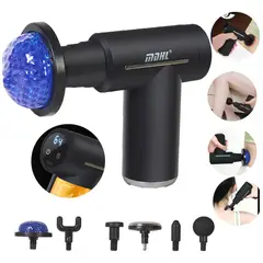 EVERSO - Pistola Masajeadora Muscular Electrico Con 6 Cabezas Portati