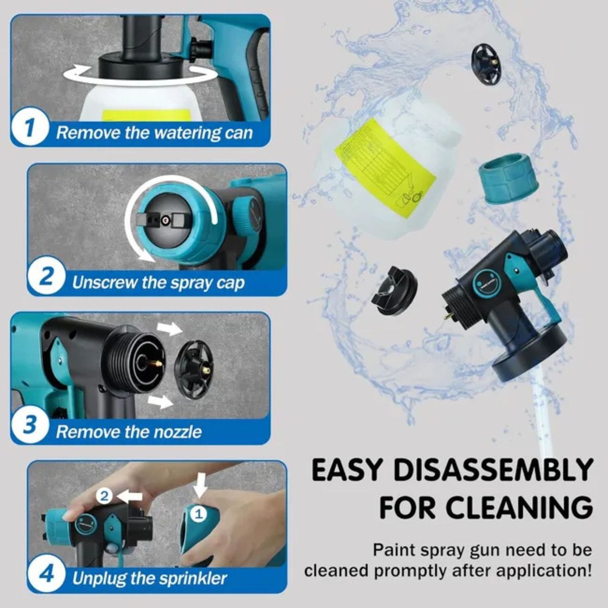 GENERICO - Pistola de Pintura Inalámbrica Profesional