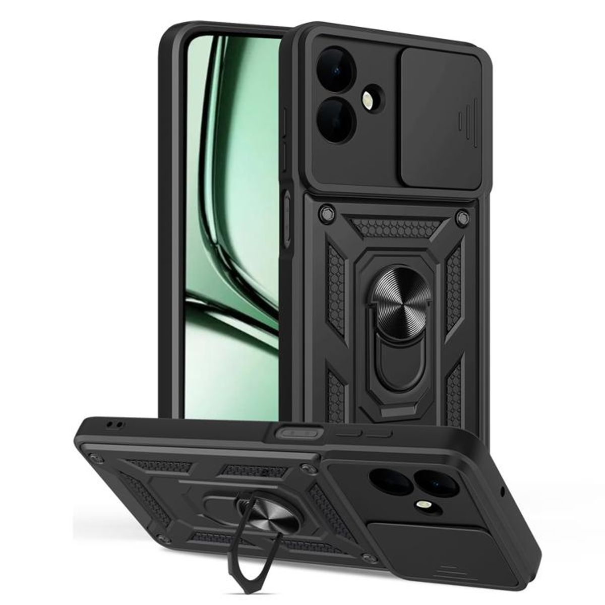 GENERICO - Carcasa Reforzada Con Cubre Cámara Para Samsung Galaxy A07 4G - Negro