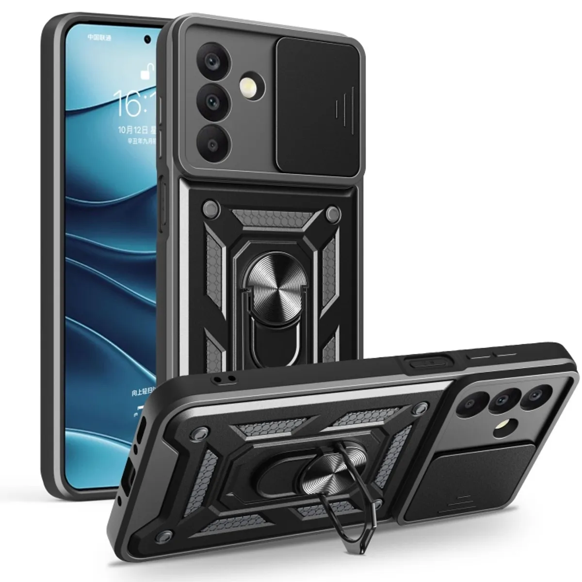 GENERICO - Carcasa Reforzada Con Cubre Cámara Para Samsung Galaxy A17 5G - Negro