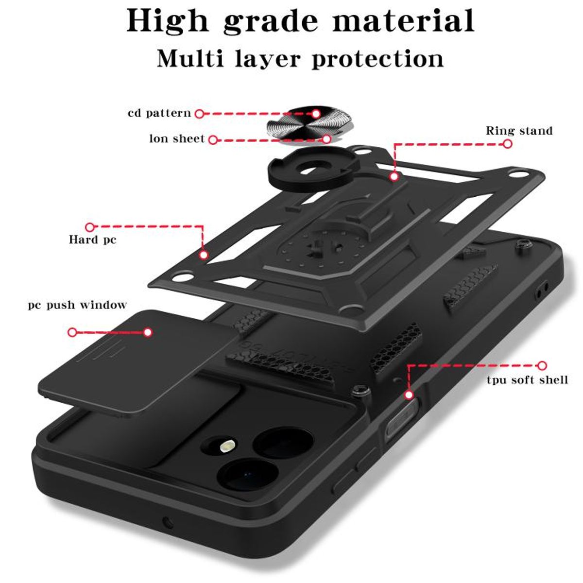 GENERICO - Carcasa Reforzada Con Cubre Cámara Para Samsung Galaxy A17 5G - Plateado