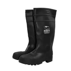 BUFALO - Bota PVC-100 Industrial Negra N°41 P/Acero