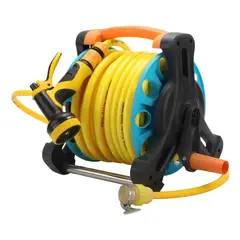 GENERICO - Manguera Con Riel Retráctil Para Jardín Y Pistola 15 Mts