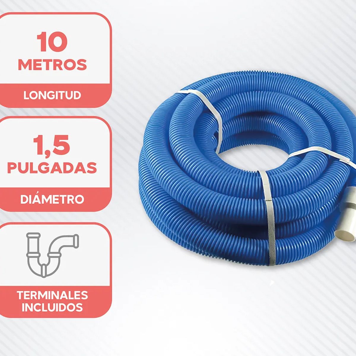 EVERSO - Kit Limpieza Piscina Pértiga 24m Manguera Accesorios