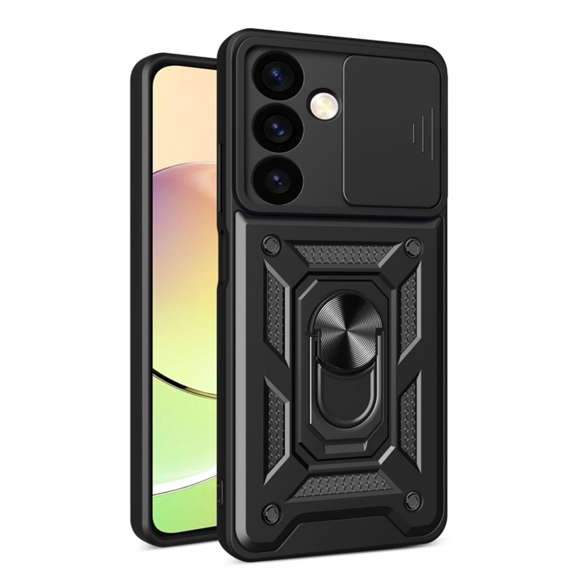 GENERICO - Carcasa Reforzada Con Cubre Cámara Para Samsung Galaxy S24 Plus - Negro