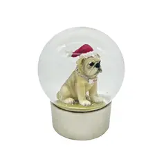 HEY SANTA - Globo de Agua Bulldog con Gorro Santa 15 cm