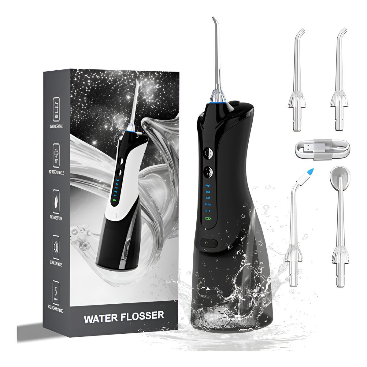 EVERSO - Iirrigador Dental Portátil Limpiador Viajero 5 Modos 350ml