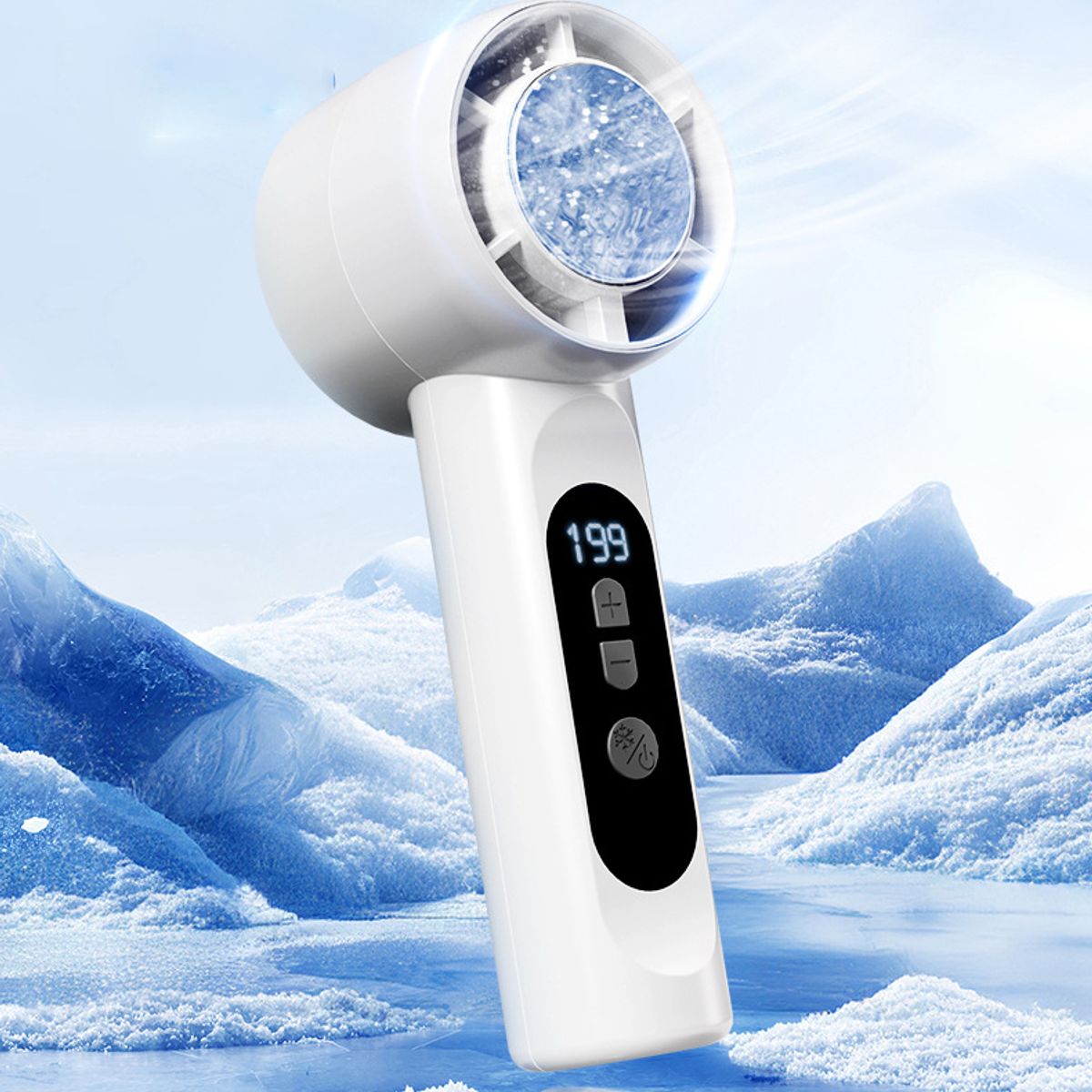 EVERSO - Mini Ventilador Portátil De Mano Recargable Pantalla Digital