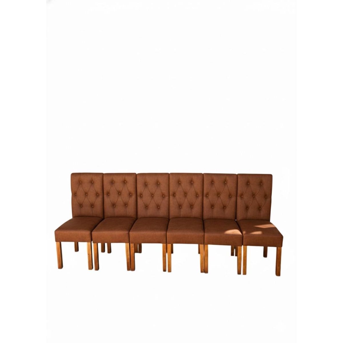 GENERICO - Pack 6 Sillas Capitones Marron Lino