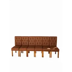 GENERICO - Pack 6 Sillas Capitones Marron Lino