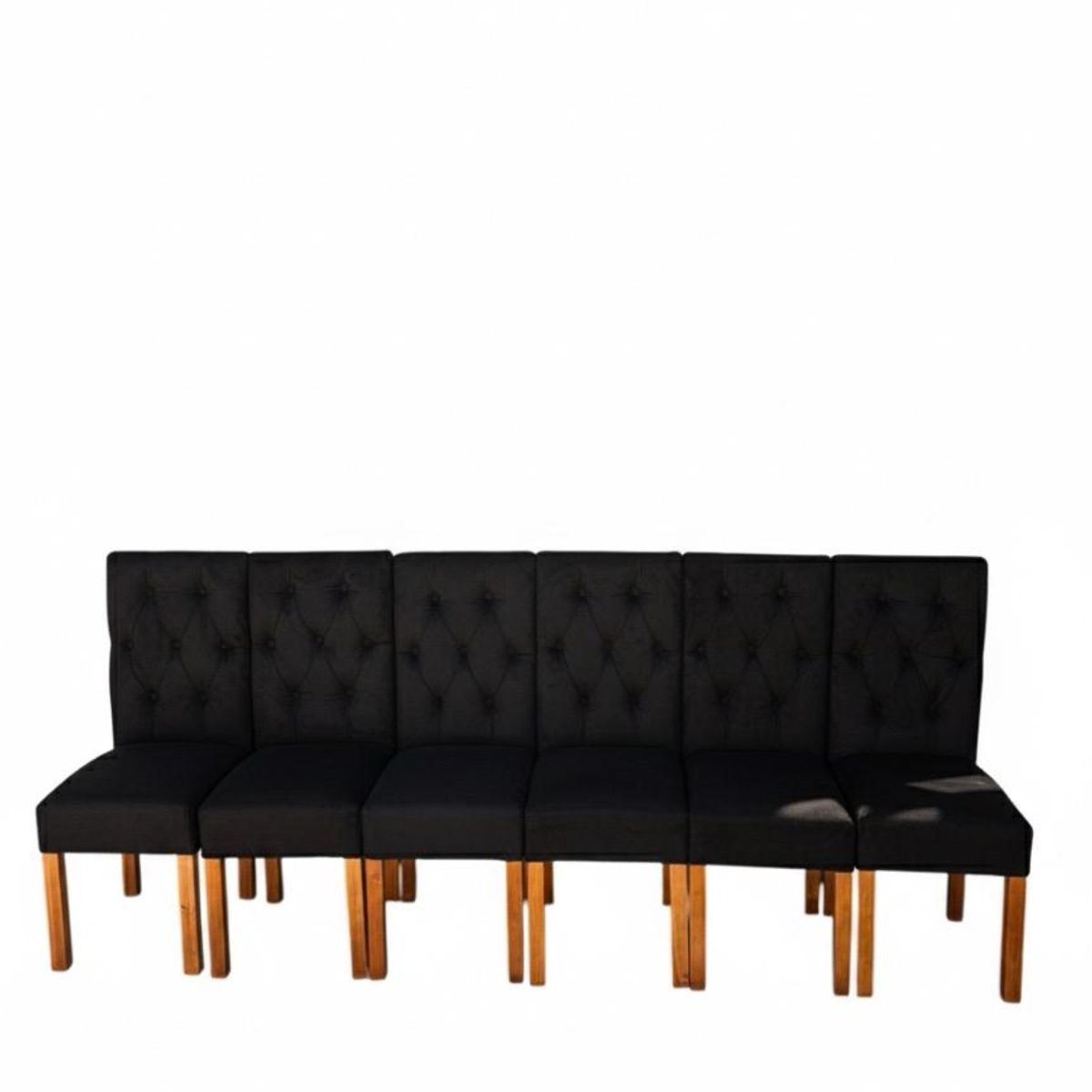 GENERICO - Pack 6 Sillas Negras Capitones Negras