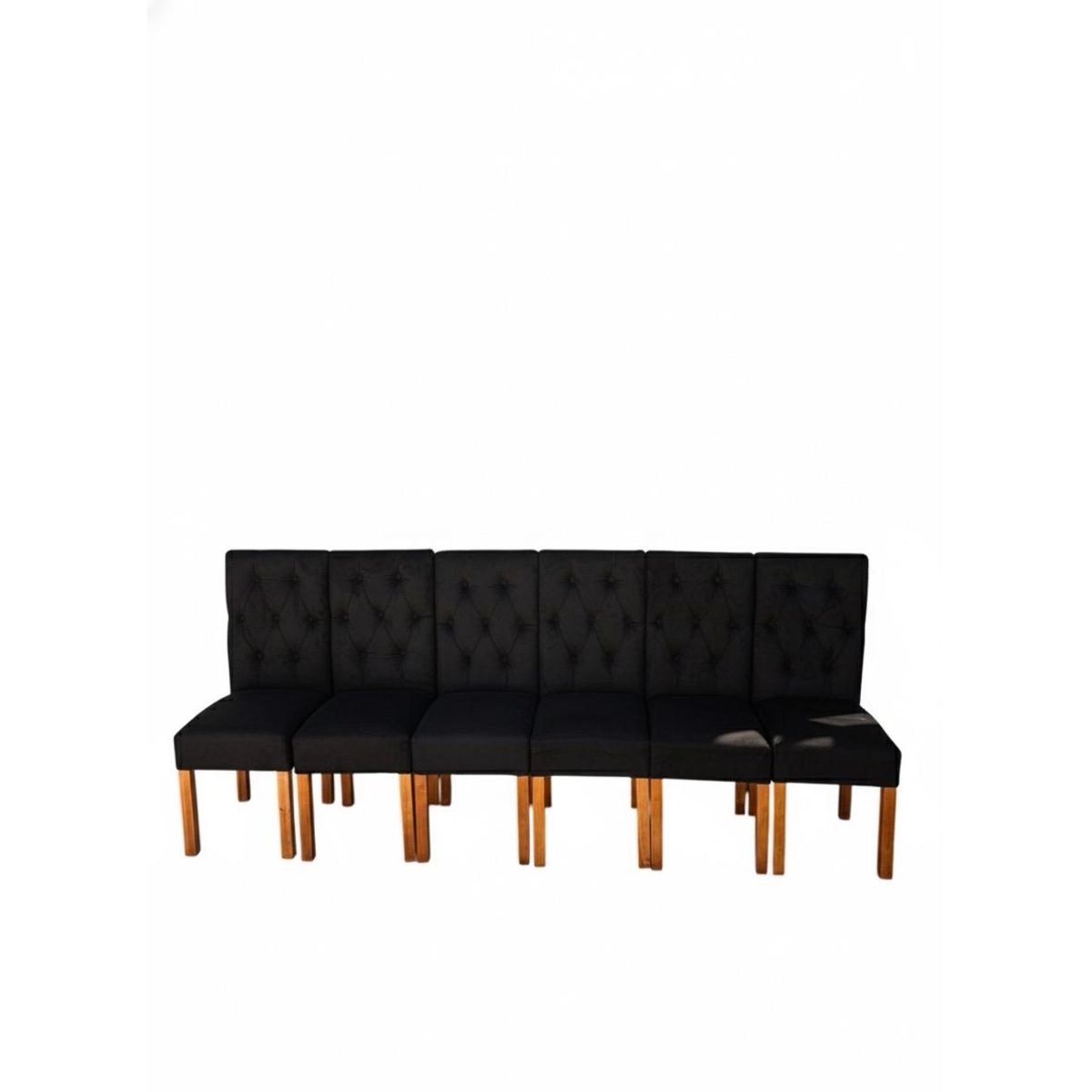 GENERICO - Pack 6 Sillas Negras Capitones Negras