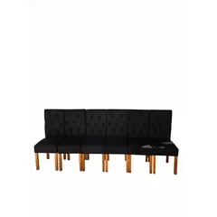 GENERICO - Pack 6 Sillas Negras Capitones Negras