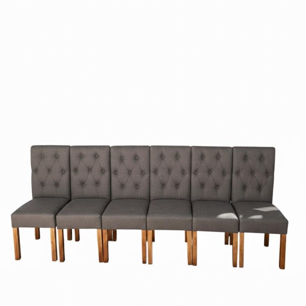 GENERICO - Pack 6 Sillas Capitones Gris lino