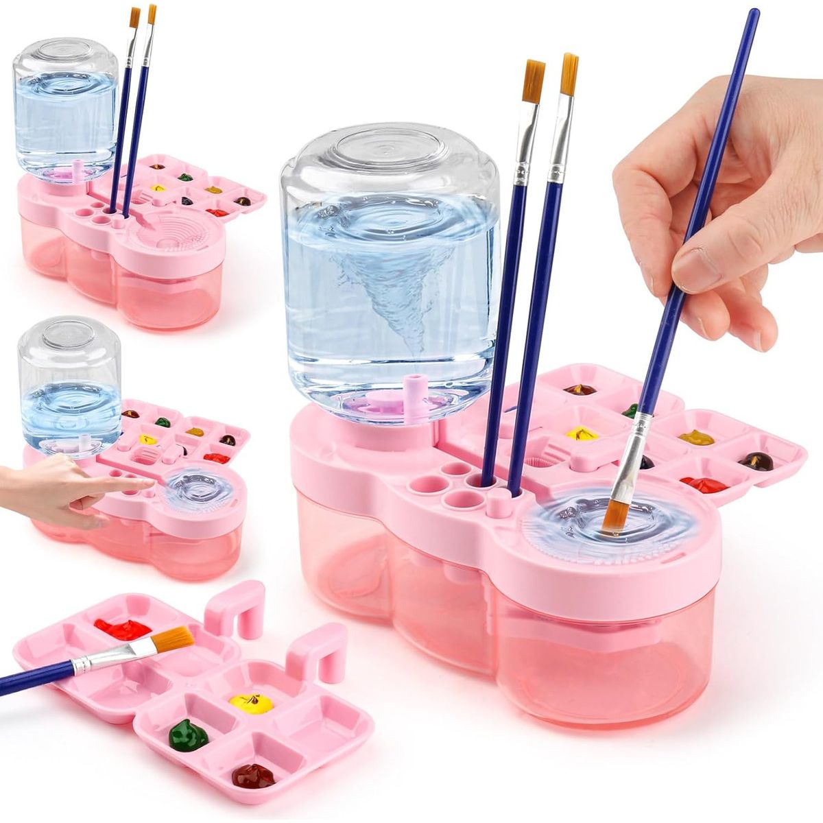 EVERSO - Limpiador De Pinceles De Pintura Con Bandeja De Pintura