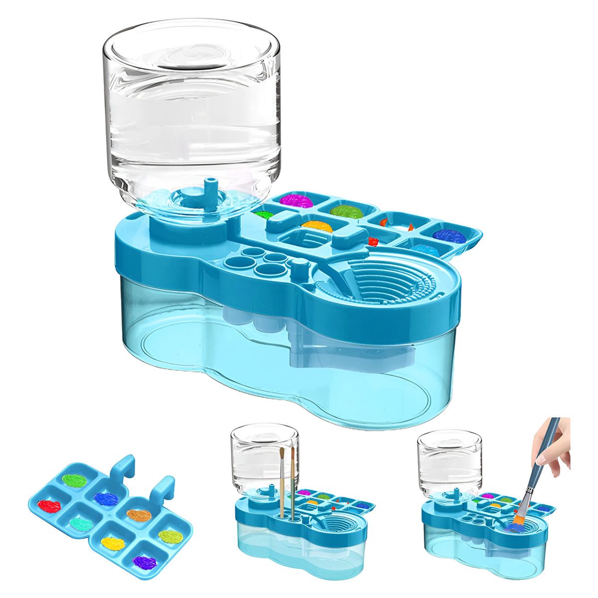 EVERSO - Limpiador De Pinceles De Pintura Con Bandeja De Pintura