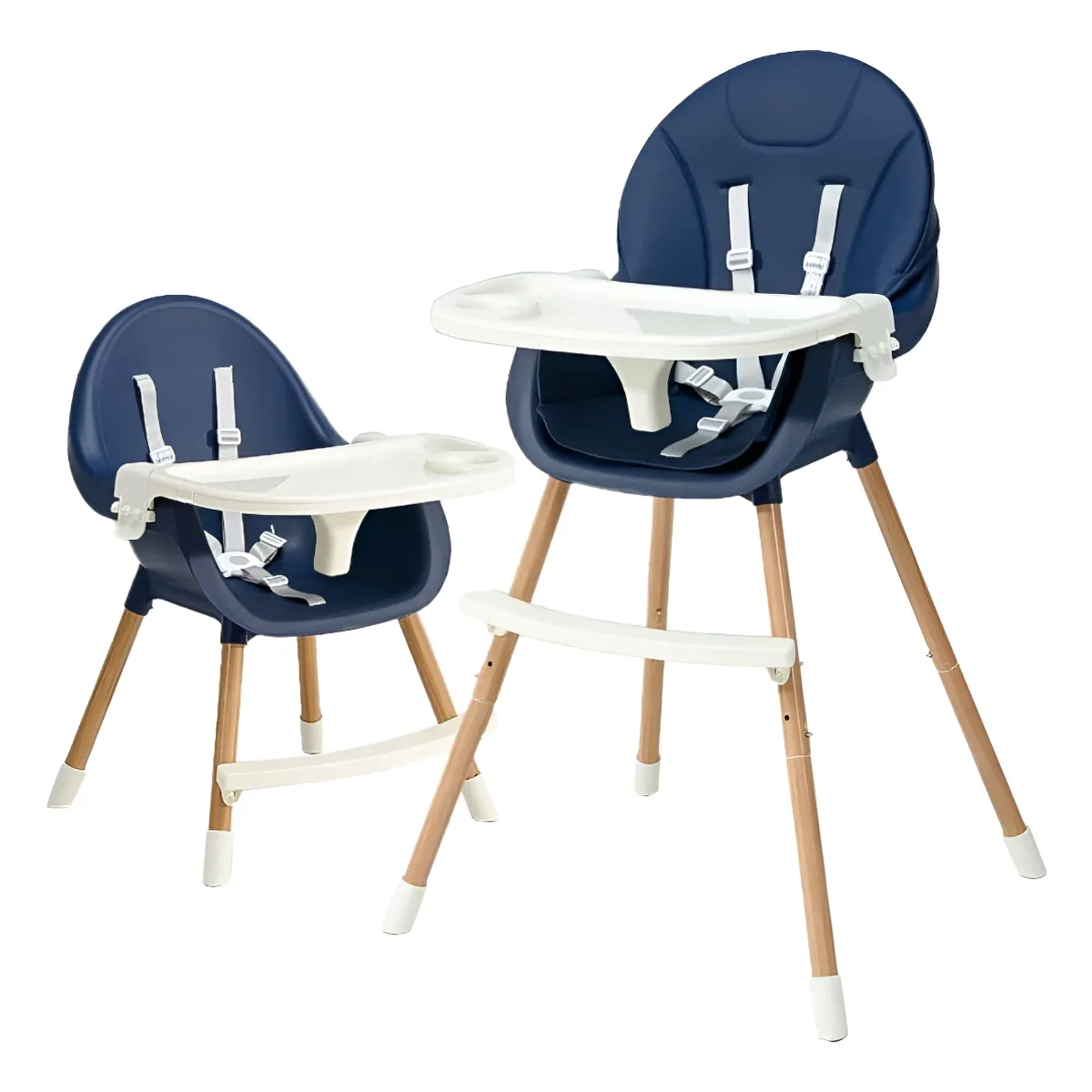 EVERSO - Silla De Comer Para Bebé 3 En 1 Con Cinturón Doble Bandeja