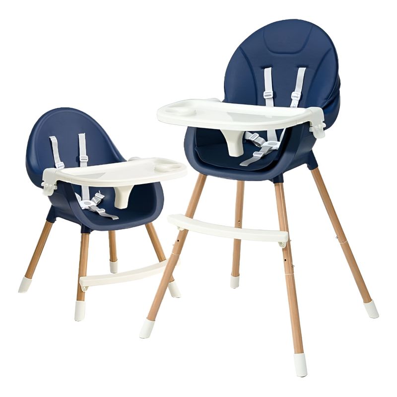 EVERSO - Silla De Comer Para Bebé 3 En 1 Con Cinturón Doble Bandeja