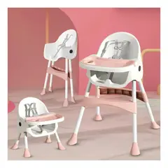 EVERSO - Silla De Comer Para Bebé 3 En 1 Con Cinturón Doble Bandeja